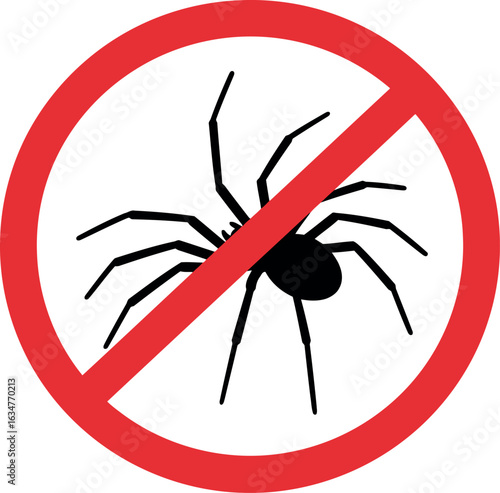 No spiders sign pest control arachnid warning