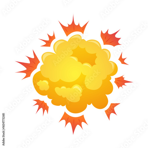 Fiery comic book style explosion cloud vector illustration