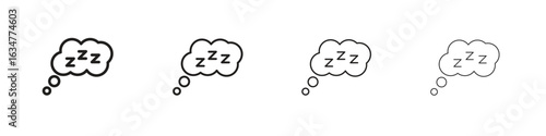 Zzz icons in black simple line elements.