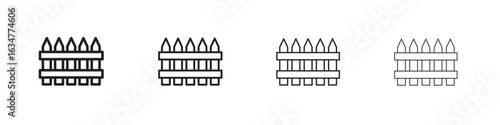 Yard icons in black simple line elements.