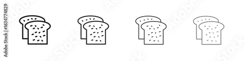 White bread icons in black simple line elements.