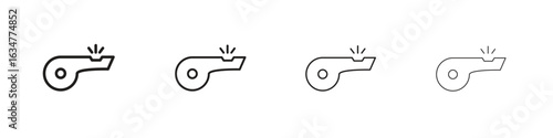 Whistle icons in black simple line elements.