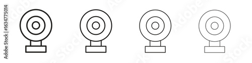 Webcam icons in black simple line elements.