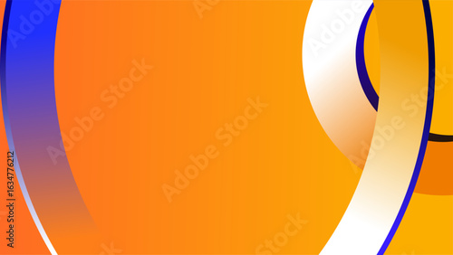 Blue white arches fading over orange gradient background