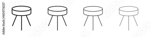 Stool icons in black simple line elements.