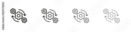 Operation icons in black simple line elements.