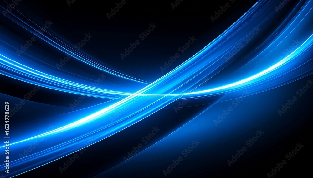 Naklejka premium Abstract Blue Light Streaks Background Design.