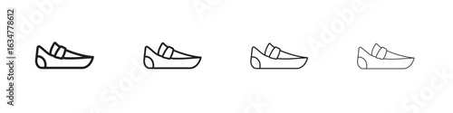 Loafer icons in black simple line elements.