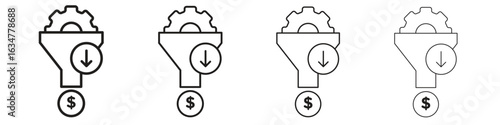 Lead generation icons in black simple line elements.