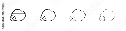 Lack of appsetite icons in black simple line elements.