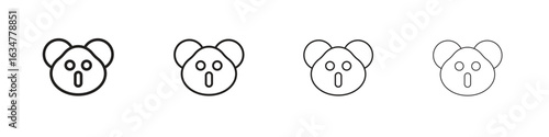 Koala head icons in black simple line elements.