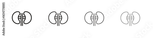 Kidney icons in black simple line elements.