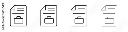 Job description icons in black simple line elements.