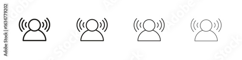 Influencer icons in black simple line elements.