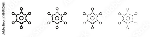 Frameworks icons in black simple line elements.