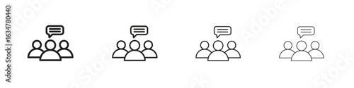Expert opinion icons in black simple line elements.