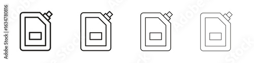 Doy pack pouch icons in black simple line elements.