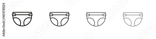 diaper icons in black simple line elements.