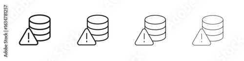 Data loss icons in black simple line elements.