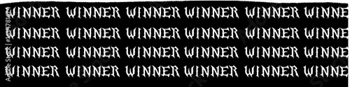 Sporty Typography - 'WINNER' - Black and White Athletic Design

