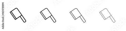 Chopper knife icons in black simple line elements.