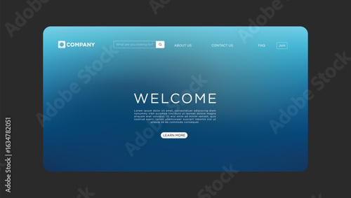 Modern business website template with clean design and welcoming blue color scheme for online presence