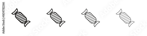 Candy icons in black simple line elements.