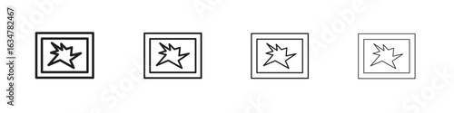 Broken window icons in black simple line elements.