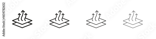 Breathable leather icons in black simple line elements.