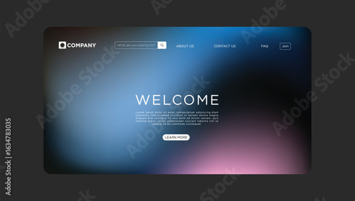 Modern website template with vibrant gradient background for your awesome company's stunning landing page
