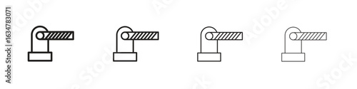 Barrier icons in black simple line elements.