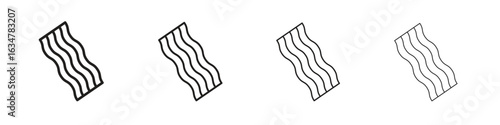 Bacon icons in black simple line elements.
