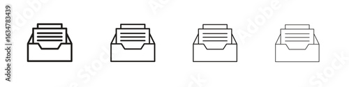 Archive icons in black simple line elements.