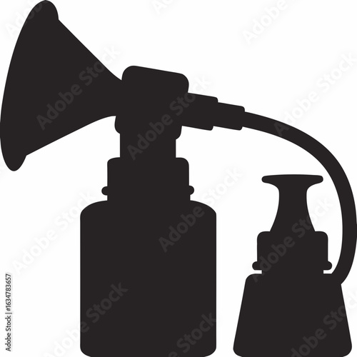 Breast pump silhouette black icon for nursing or baby care