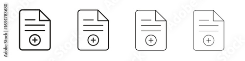 Add document icons in black simple line elements.