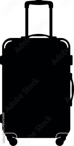 Black rolling suitcase silhouette