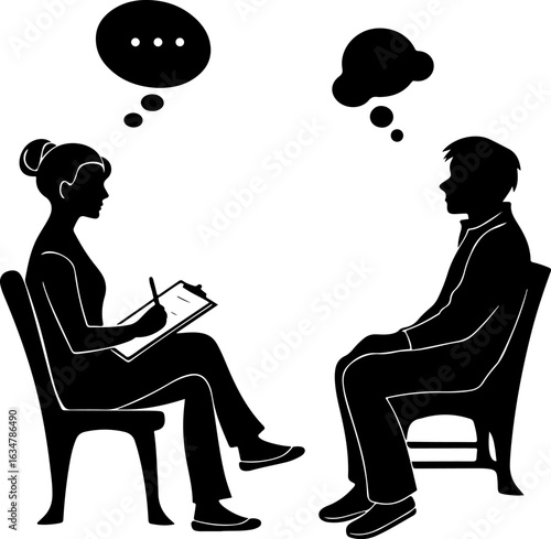 Silhouette of a Psychological Therapy Session