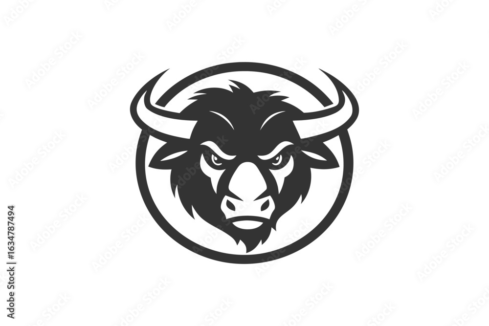 Obraz premium bull head silhouette vector