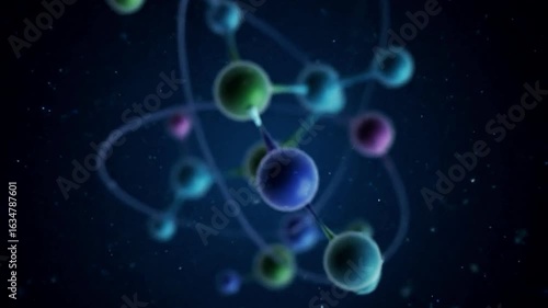 Wallpaper Mural Blurry atom model against a starry background Torontodigital.ca