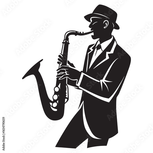 Elegant silhouette of a person playing a flute a classic musical instrument icon