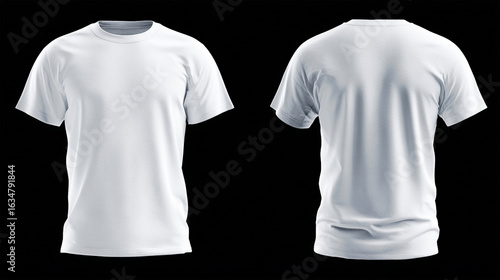 Wholesome white t-shirt mock-up template for pure and simple branding. A healthful 3d t-shirt mock-up for clean-living brands. Sound front and back view 3d t shirt template