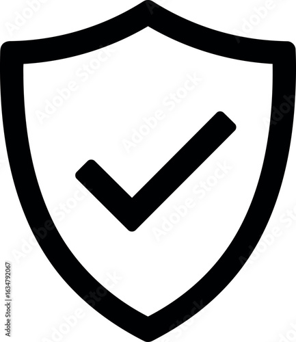 Shield with checkmark icon security safety approval trust