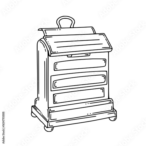 Office Cabinet Drawer Icon in Handdrawn Style