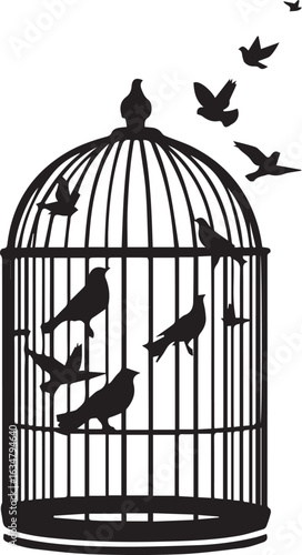 Flying Birds Escaping Cage: A Symbol of Freedom and Breaking Free

