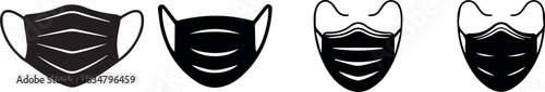 Abstract mask silhouette isolated on transparent background