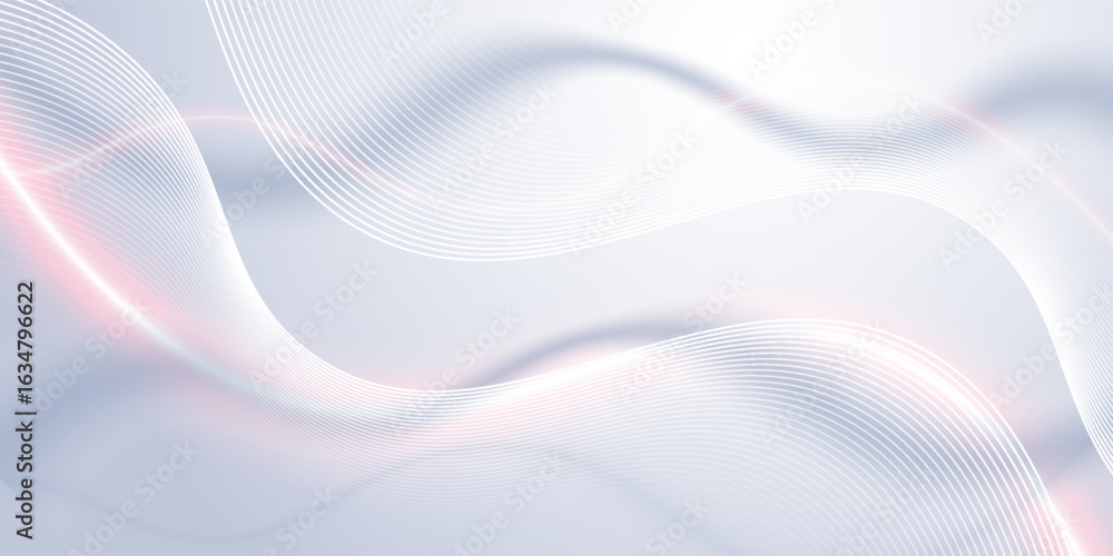 Obraz premium Modern abstract background with smooth white lines. Digital future technology concept. Eps10