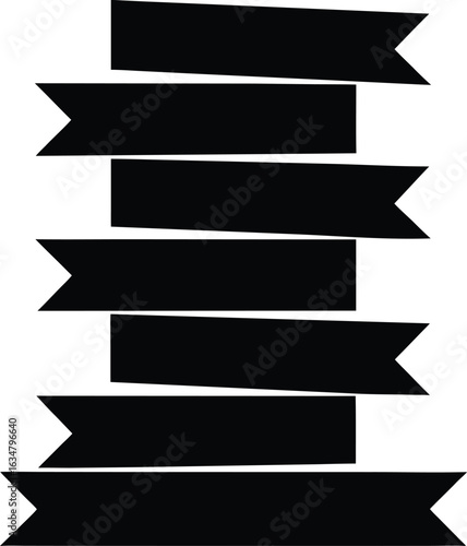 Vertical stacked double quotes silhouette isolated on transparent background