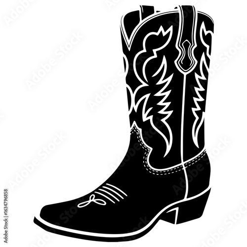Vector illustration of Cowboy Boots western style isolated on white