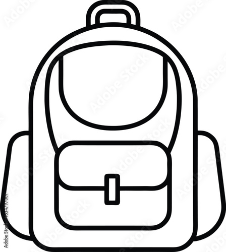 backpack icon line art vector illustration on transparent background
