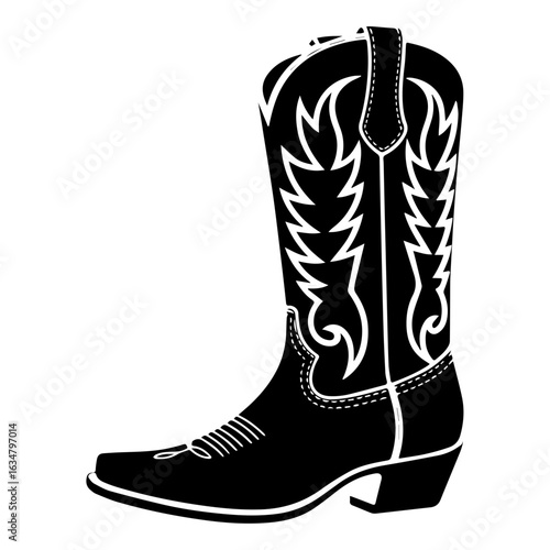 Vector illustration of Cowboy Boots western style isolated on white